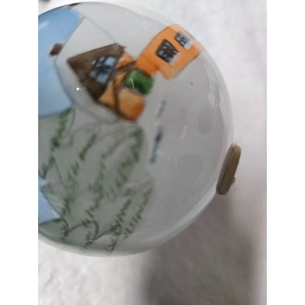 Li Bien Christmas Ornament with Snowman & Village Scene Hand‎ Painted Pier1